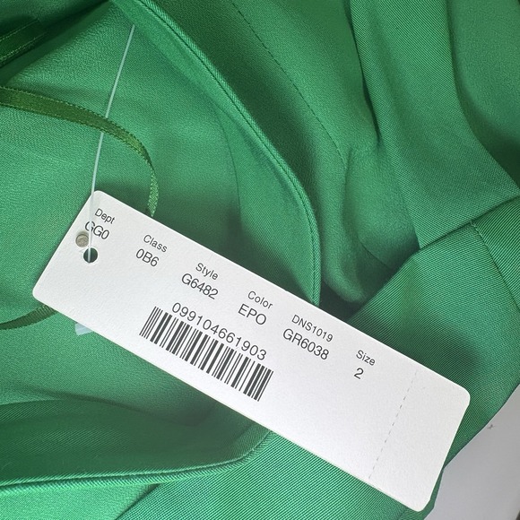 J. Crew Cotton & Silk Peplum  Fully Lined Shift Dress  Kelly Green Size 2 New! - Picture 8 of 9